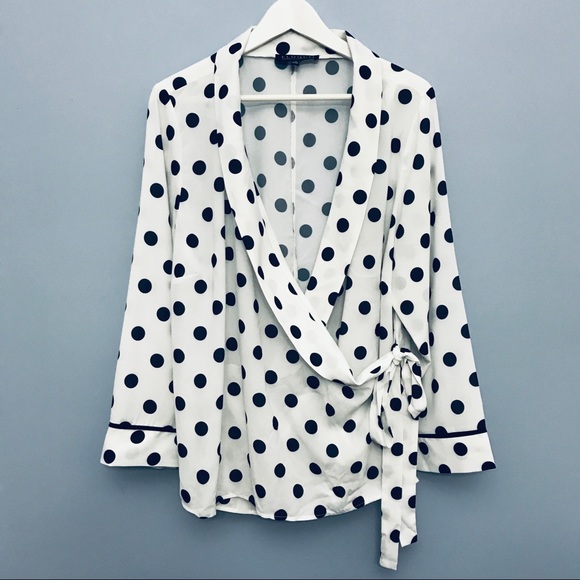 Eloquii Tops - Eloquii Polka Dot Wrap Blouse, 20